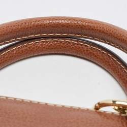 Pre Owned CH Carolina Herrera Brown Pebbled Leather Matteo Tote