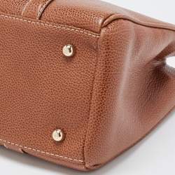 Pre Owned CH Carolina Herrera Brown Pebbled Leather Matteo Tote