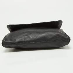 مملوكة مسبقًا CH Carolina Herrera Black Leather Flap Shoulder Bag