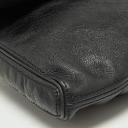 مملوكة مسبقًا CH Carolina Herrera Black Leather Flap Shoulder Bag