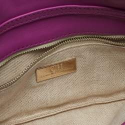 Pre Owned CH Carolina Herrera Pink Monogram Leather Jerry Chain Clutch 