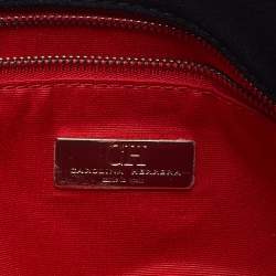 Pre Owned CH Carolina Herrera Black Monogram Leather Shoulder Bag