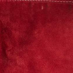 مملوكة مسبقًا Carolina Herrera Red Monogram Embossed Leather Flap Shoulder Bag