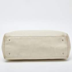 Pre Owned CH Carolina Herrera Cream Leather Tote