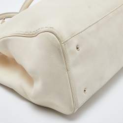 Pre Owned CH Carolina Herrera Cream Leather Tote