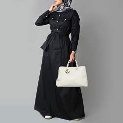 Pre Owned CH Carolina Herrera Cream Leather Tote