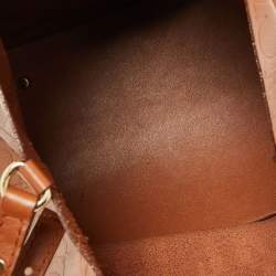 Pre Owned CH Carolina Herrera Brown Monogram Leather Matryoshka Tote