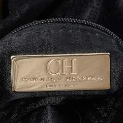 Pre Owned CH Carolina Herrera Black Nubuck and Leather Chain Hobo