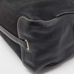 Pre Owned CH Carolina Herrera Black Nubuck and Leather Chain Hobo