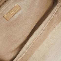 مملوكة مسبقًا CH Carolina Herrera Beige Monogram Canvas and Suede Flap Shoulder Bag