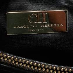 Pre Owned حقيبة يد توتس كارولينا هيريرا جلد مبطن ميكرو ذهبي وردي ميتاليك بسلسلة