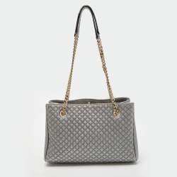 Pre Owned حقيبة يد توتس كارولينا هيريرا جلد مبطن ميكرو ذهبي وردي ميتاليك بسلسلة