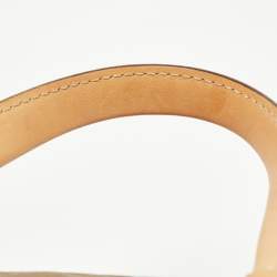 Pre Owned CH Carolina Herrera Metallic Gold Monogram Leather Large Andy Boston Bag