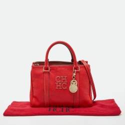 Pre Owned حقيبة كارولينا هيريرا ماتيو جلد بني صغيرة محببة