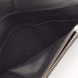 Pre Owned CH Carolina Herrera Black Chevron Patent Leather Continental Wallet