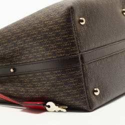 CH Carolina Herrera Choco Brown Signature Coated Canvas and Leather Matryoshka Padlock Tote