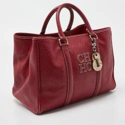 Pre Owned CH Carolina Herrera Red Leather Matteo Tote