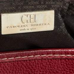 Pre Owned CH Carolina Herrera Red Leather Matteo Tote