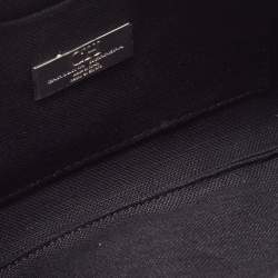 Pre Owned CH Carolina Herrera Metallic Grey Quilted Leather Front Zip Crossbody Bag