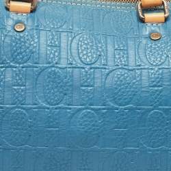 Pre Owned CH Carolina Herrera Teal Blue Leather Andy Boston Bag