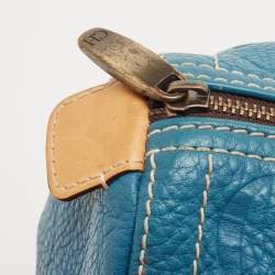 Pre Owned CH Carolina Herrera Teal Blue Leather Andy Boston Bag