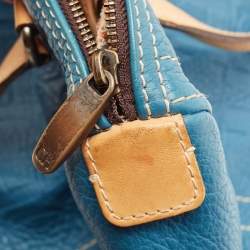 Pre Owned CH Carolina Herrera Teal Blue Leather Andy Boston Bag