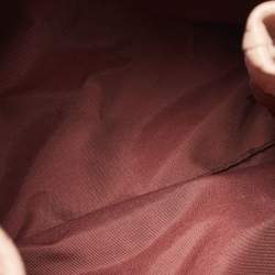 Pre Owned CH Carolina Herrera Rose Gold Monogram Embossed Leather Shoulder Bag