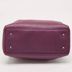 Pre Owned CH Carolina Herrera Purple Leather Tote