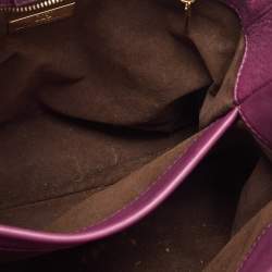 Pre Owned CH Carolina Herrera Purple Leather Tote