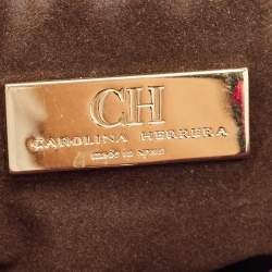 Pre Owned CH Carolina Herrera Purple Leather Tote