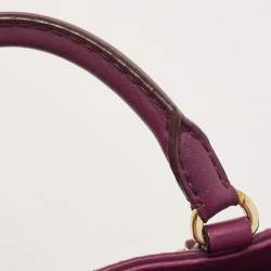 Pre Owned CH Carolina Herrera Purple Leather Tote