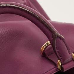 Pre Owned CH Carolina Herrera Purple Leather Tote