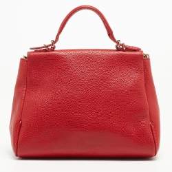 مملوكة مسبقًا CH Carolina Herrera Red Leather Small Minuetto Top Handle Bag