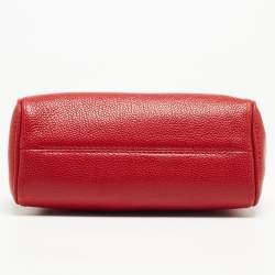 مملوكة مسبقًا CH Carolina Herrera Red Leather Small Minuetto Top Handle Bag