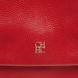 مملوكة مسبقًا CH Carolina Herrera Red Leather Small Minuetto Top Handle Bag