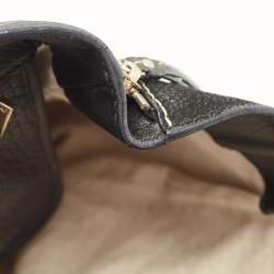 Pre Owned CH Carolina Herrera Black Leather Side Zip Shopper Tote