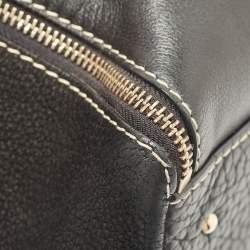 Pre Owned CH Carolina Herrera Black Leather Side Zip Shopper Tote