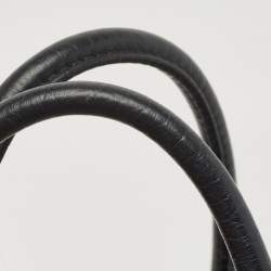 Pre Owned CH Carolina Herrera Black Leather Side Zip Shopper Tote