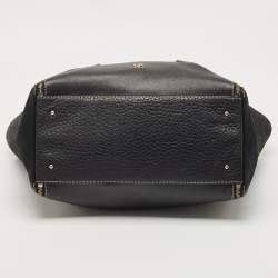 Pre Owned CH Carolina Herrera Black Leather Side Zip Shopper Tote