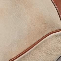 مملوكة مسبقًا CH Carolina Herrera Beige/Brown Pebbled Leather Satchel