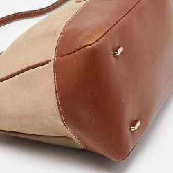 مملوكة مسبقًا CH Carolina Herrera Beige/Brown Pebbled Leather Satchel