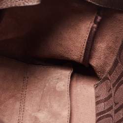 Pre Owned Carolina Herrera Brown Leather Minuetto Flap Top Handle Bag