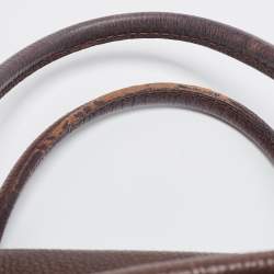 Pre Owned Carolina Herrera Brown Leather Minuetto Flap Top Handle Bag