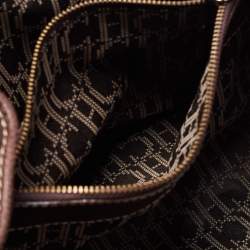 Pre Owned CH Carolina Herrera Brown Grained Leather Matteo Tote