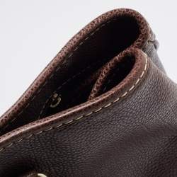 Pre Owned CH Carolina Herrera Brown Grained Leather Matteo Tote