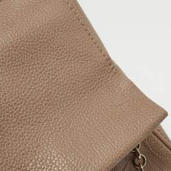 Pre Owned CH Carolina Herrera Beige Leather Minuetto Flap Top Handle Bag