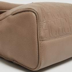 Pre Owned CH Carolina Herrera Beige Leather Minuetto Flap Top Handle Bag