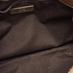 Pre Owned CH Carolina Herrera Bronze Monogram Embossed Leather Audrey Shoulder Bag