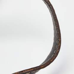 Pre Owned CH Carolina Herrera Beige/Brown Monogram Canvas and Leather Tote