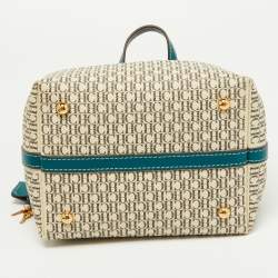 CH Carolina Herrera Tri Color Signature Coated Canvas and Leather Matryoshka Padlock Tote
